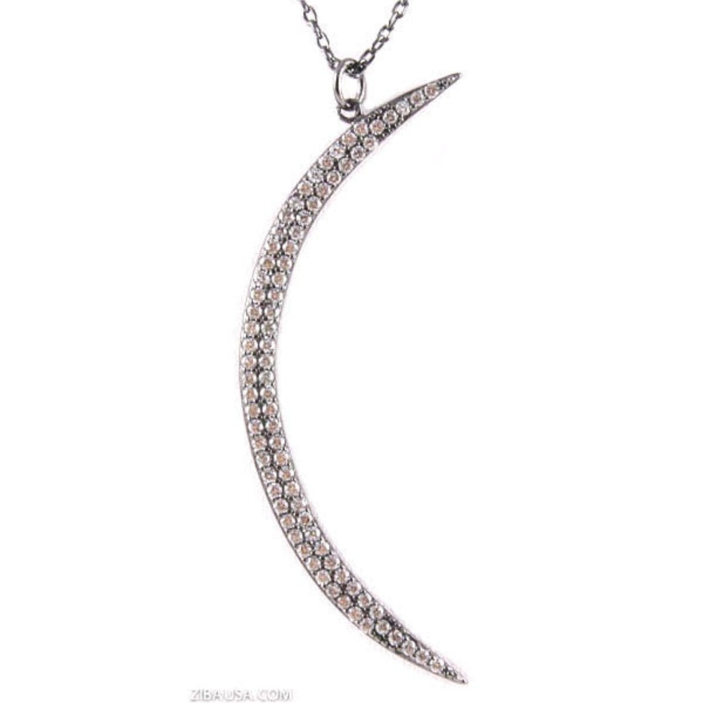 Necklace sterling silver crescent moon